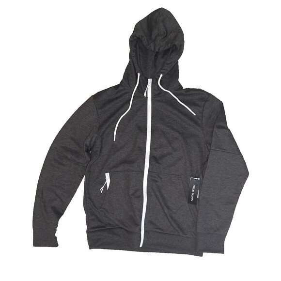 True Born NWT Hoodie Men's M Dark Grey Medium Weight Streetwear - Picture 1 of 8
